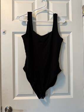 Old Navy Women's Black Square Neck Sleeveless Bodysuit